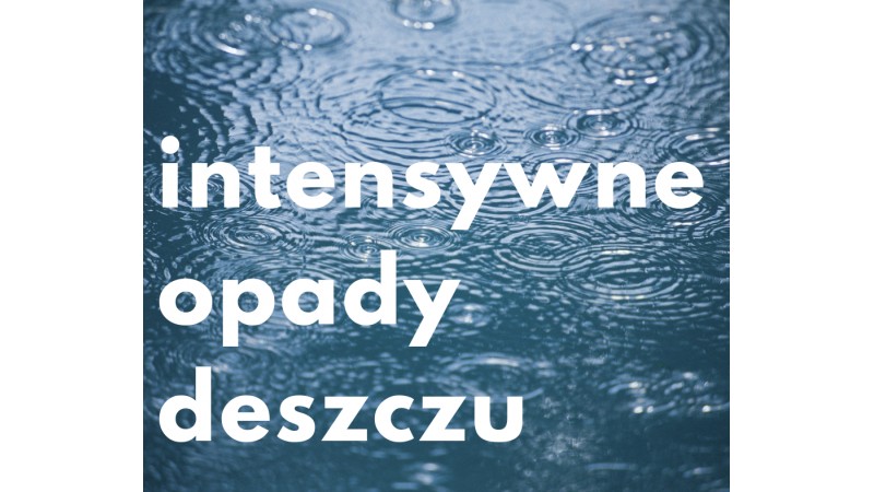 Grafika informująca o intensywnych opadach deszczu